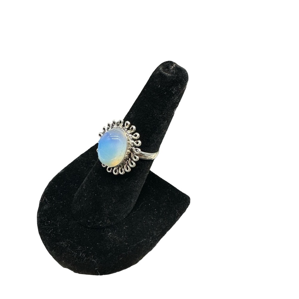 Opalite sterling ring size 6 3/4 - Picture 2 of 4